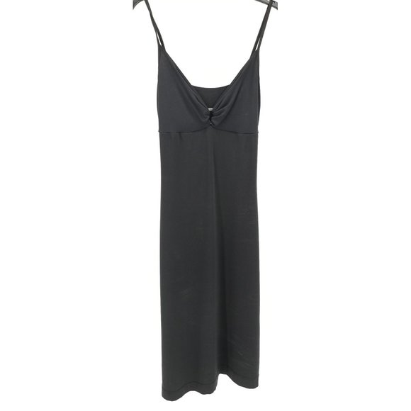 Habana Made in Italy Stretch Mini Black Dress Silver Tone O Ring Hardware Straps - Picture 1 of 7